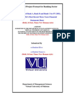 Final Project Format For Banking Sector of Bank A, Bank B and Bank C in Same Industry For FY 20X1 20X2 20X3