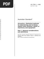 As 3782.1-1990 Acoustics - Statistical Methods For Determining and Verifying Stated Noise Emission Values of