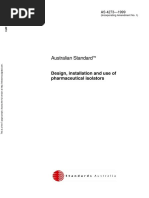 As 4273-1999 Design Installation and Use of Pharmaceutical Isolators