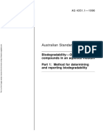 As 4351.1-1996 Biodegradability - Organic Compounds in An Aqueous Medium Method For Determining and Reporting