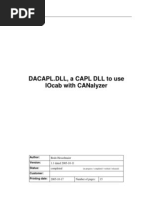 Dacapl - DLL, A Capl DLL To Use Iocab With Canalyzer: Author: Status: Customer: Printing Date