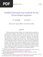 Modified Fractional-Step Methods For The Navier-Stokes Equations