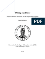 Writing The Order: Religious-Political Discourses in Late Anglo-Saxon England