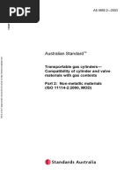 As 4955.2-2003 Transportable Gas Cylinders - Compatibility of Cylinder and Valve Materials With Gas Contents