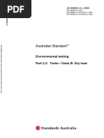 As 60068.2.2-2003 Environmental Testing Tests - Test B - Dry Heat