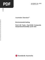 As 60068.2.38-2003 Environmental Testing Tests - Test Z AD - Composite Temperature Humidity Cyclic Test