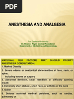 Anesthesia and Analgesia: Far Eastern University