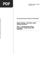 As NZS 4445.1-1997 Solar Heating - Domestic Water Heating Systems Performance Rating Procedure Using Indoor T