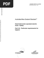 As NZS 60745.2.9-2009 Hand-Held Motor-Operated Electric Tools - Safety Particular Requirements For Tappers