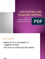 Campus Journalism - Copyreading and Headline Writing