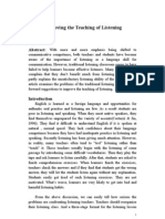 Improving The Teaching of Listening: Abstract