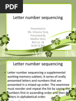 Letter Number Sequencing