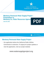 Monterey Peninsula Water Supply Project Presentation June 2012