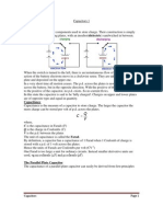 Action: C Is The Capacitance in Farads (F) Q Is The Charge in Coulombs (C) V Is The P.D. Between The Plates