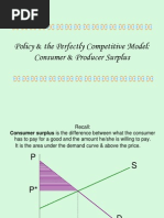 Policy The Perfectly Competitive Model: Consumer Producer Surplus