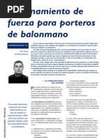 Entrenamiento de La Fuerza para Porteros de Balonmano