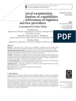 An Empirical Examination of The Contribution of Capabilities To The Competitiveness of Logistics Service Providers