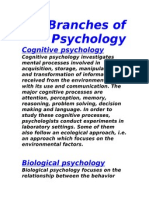 Branches of Psychology