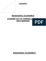 Managerial Economics: Economic Way of Thinking:Learning For A Manager