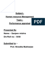 Subject:-Human Resource Management Topic: - Performance Appraisal