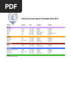 Extra-Curricular Sports Aug 2012 Update