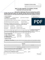 Indian Passport Application Form