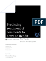 Predicting Sentiment of Comments To News On Reddit