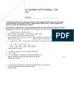 Temas para El Examen Aptitudinal y de Conocimientos