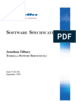 Oftware Pecification: Jonathan Tilbury T S S