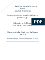 Informe Aceleracion de La Gravedad