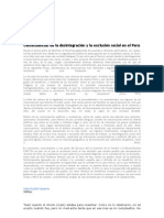 Consecuencias de La Desintegración y La Exclusión Social en El Perú