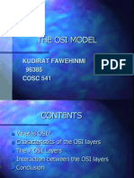 The Osi Model: Kudirat Fawehinmi 96385 COSC 541