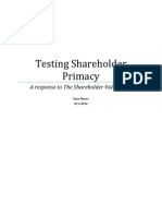 Shareholder Primacy - Book Critique