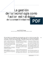 La Gestión Tecnológica Como Factor Estratégico de La Competitividad Empresarial