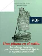 Una Pluma en El Exilio: Los Artículos Publicados Por Constancio Bernaldo de Quirós en RD