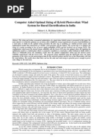 Computer Aided Optimal Sizing of Hybrid Photovoltaic Wind System For Rural Electrification in India