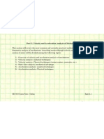 Part V: Velocity and Acceleration Analysis of Mechanisms: ME 3610 Course Notes - Outline