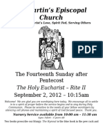 St. Martin's Episcopal Church Worship Bulletin - Sept. 2 - 10:15 A.M.