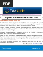 Algebra Word Problem Solver Free