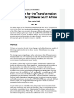 White Paper For The Transformation of The Health System in South Africa 1997