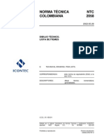 NTC2058-Dibujo Técnico. Lista de Ítemes