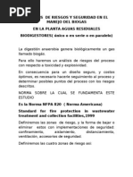 Analisis de Riesgos y Seguridad en El Manejo Del Biogas en Aguas Residuales (Biodigestores)