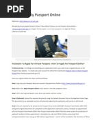 How To Apply Passport Online