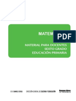 Material para El Docente. Matematica. Sexto Grado