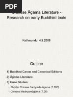 Chinese Āgama Literature - Research On Early Buddhist Texts: Kathmandu, 4.9.2008