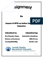 Impact of WTO On Indian Small Scale Industries Submitted To: Submitted by