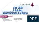 The Modi and Vam Methods of Solving Transportation Problems: Online Tutorial