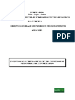 Evolution Des Performances Agricoles Et Des Conditions de Vie Des Ménages Au Burkina Faso