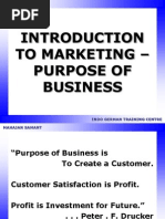 To Marketing - Purpose of Business