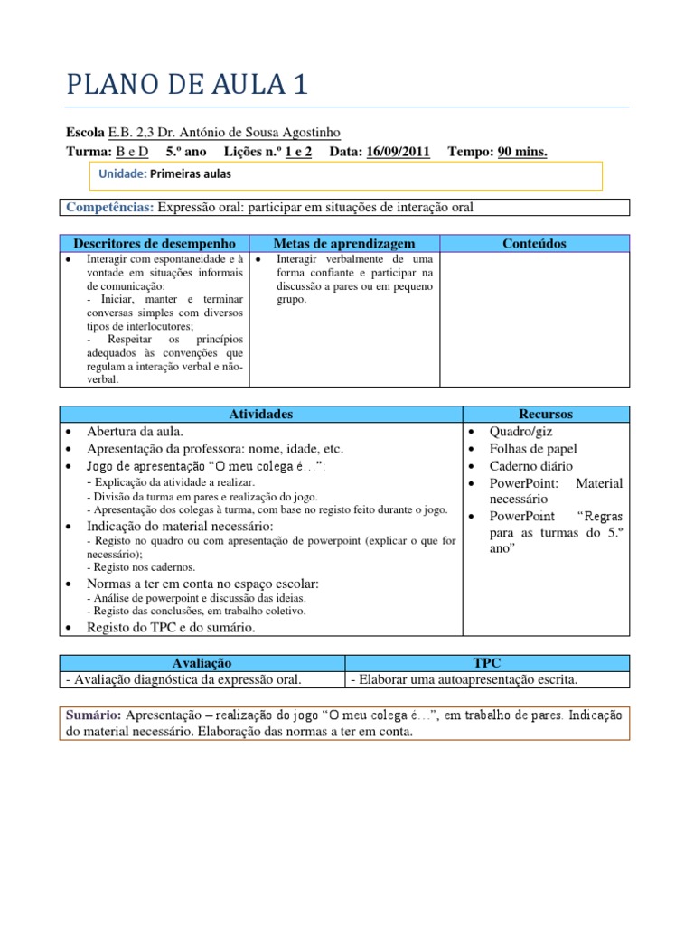 Tipos De Plano De Aula Pdf - Design Talk